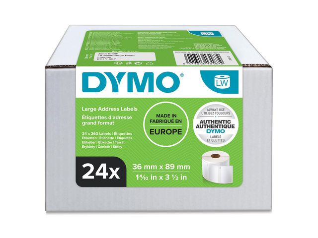 Etikett DYMO LW 36x89mm 24rl/fp