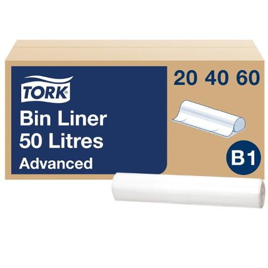 Insatspåse TORK B1 50L transp 25/rl