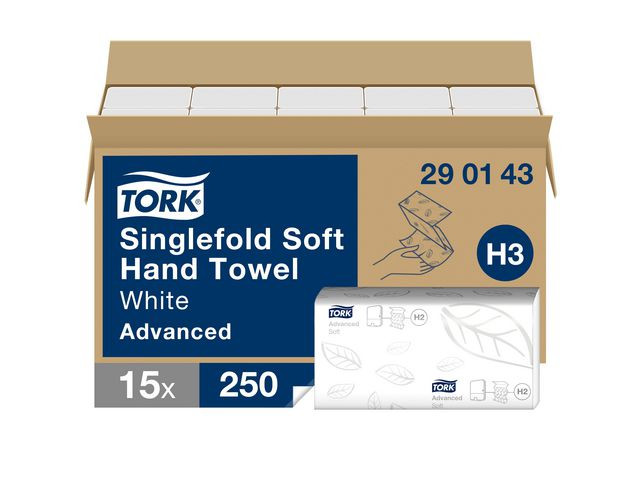 Handduk TORK Adv H3 2-l Soft vit 3750/fp
