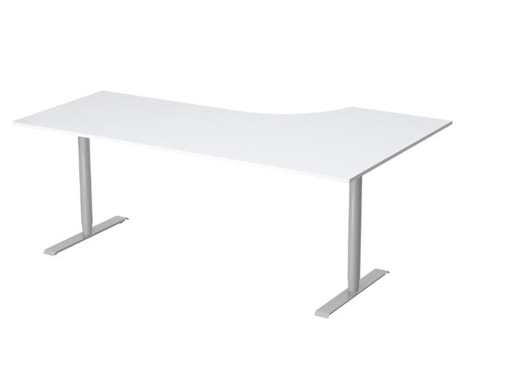 Bord El vänster 200x120cm vitlam/grå