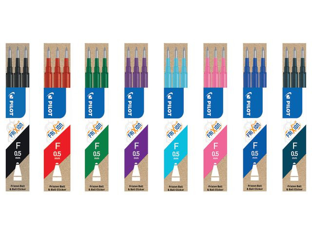Refill PILOT Frixion 0,5mm svart 3/fp