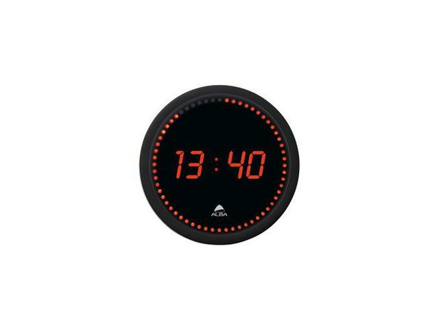 Väggur ALBA LED Ø30cm svart/röd