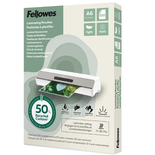 Laminat FELLOWES A6 75-80mic matt 100/fp