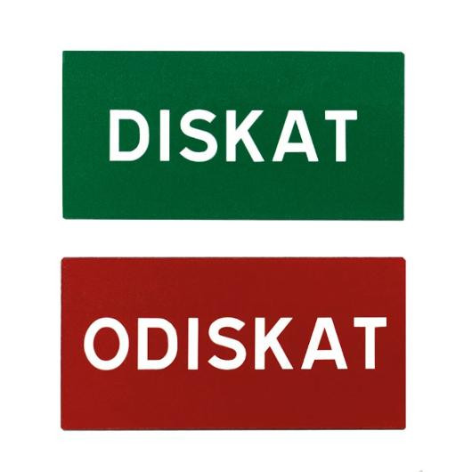 Magnetskylt Diskat/Odiskat 10x5cm