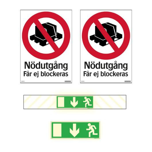 Skylt Dörrkit för nödutgångar