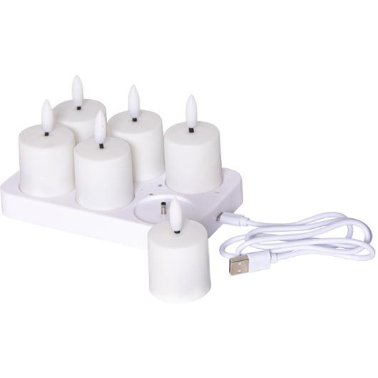 Värmeljus STAR T LED laddstation 6 ljus