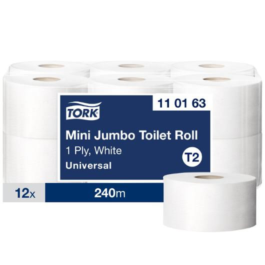 Toalettpapper TORK Uni T2 1-l vit 12/fp