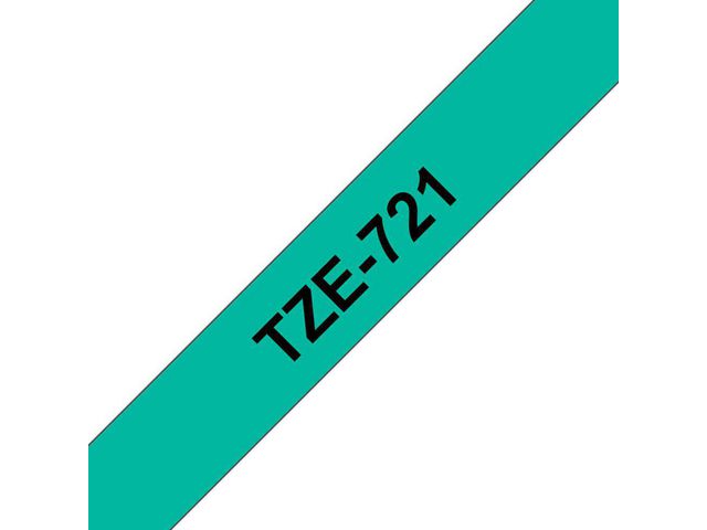 Tape BROTHER TZE721 9mm svart på grön