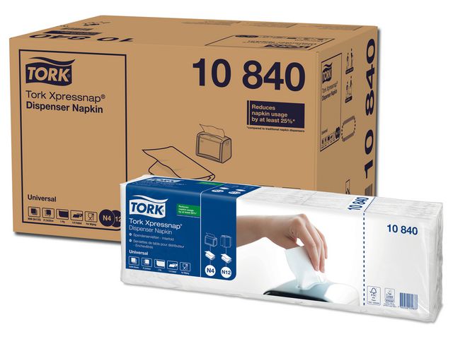 Servett TORK Uni N4 1-lags vit 1125/fp
