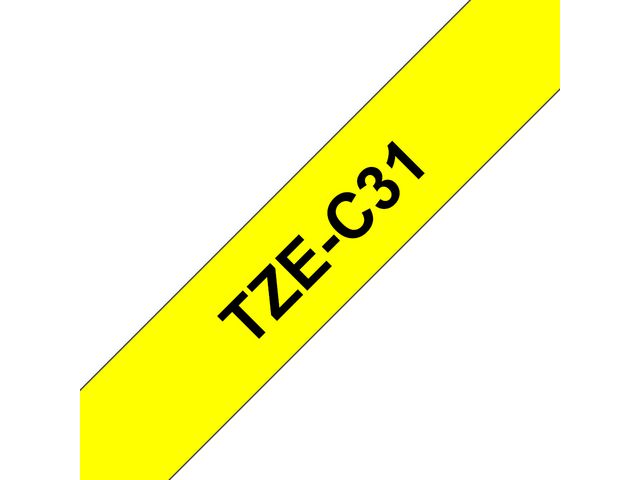 Tape BROTHER TZEC31 12mm svart på gul