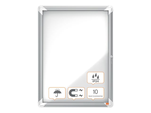 Glasskåp NOBO utomhusbruk magnetisk 4xA4