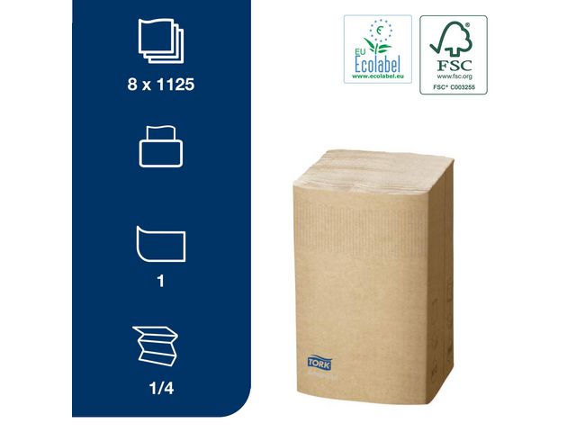 Servett TORK Adv N4 1-lags natur 1125/fp