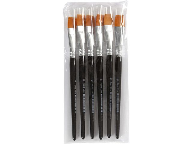 Syntetpensel Gold Line flat nr.16 6/fp