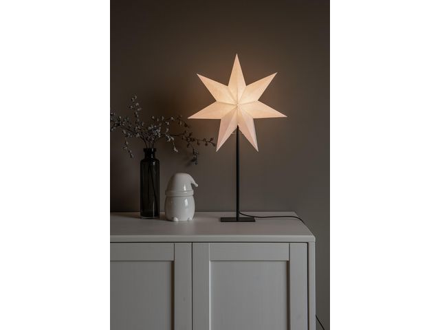 Pappersstjärna med metallfot 65cm greige