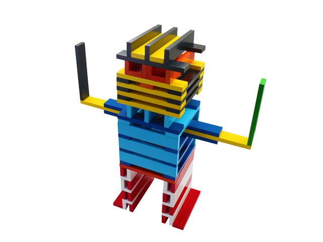 Byggklossar trä färg 12x2,5x0,8cm 100st