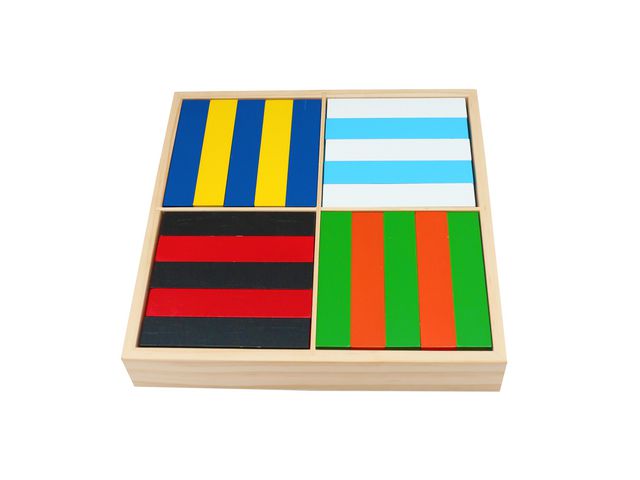 Byggklossar trä färg 12x2,5x0,8cm 100st