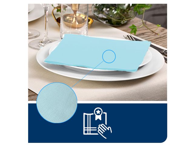 Servett TORK LinStyle Middag aqua 50/fp