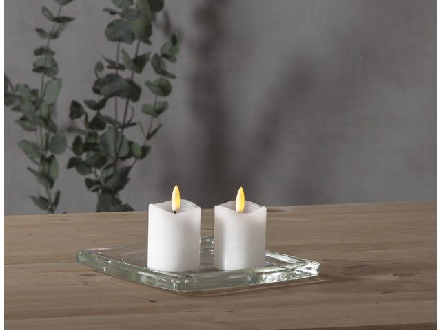 Blockljus STAR T LED Flamme 7,5cm vit