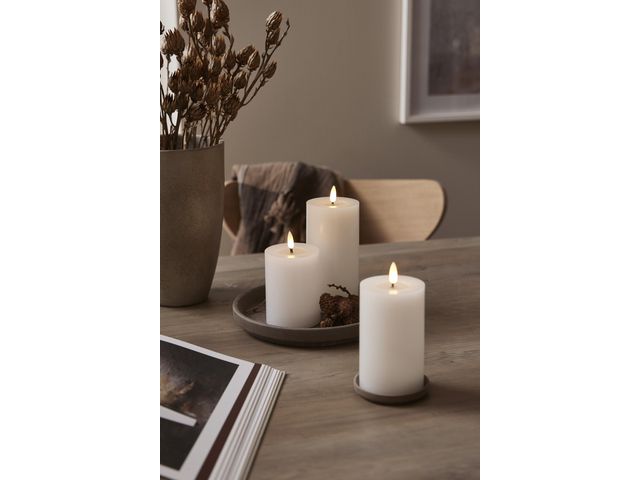 Blockljus STAR T Flamme LED 12,5cm beige