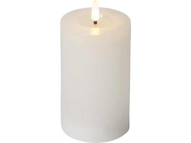 Blockljus STAR T LED Flamme 15cm vit