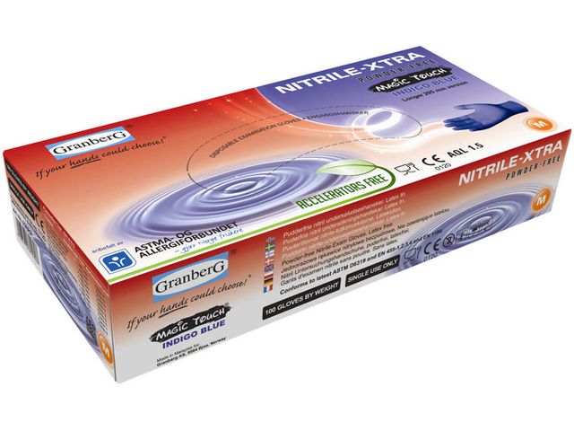 Nitrilhandske 615 indigo M 100/fp