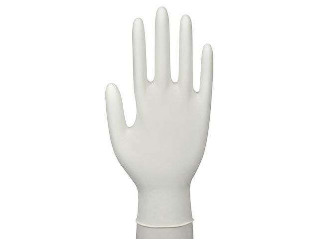 Nitrilhandske acc./pfri vit L 150/fp