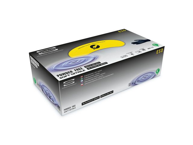 Nitrilhandske ESD 881 svart L 100/fp