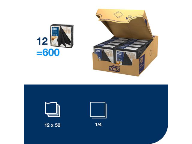 Servett TORK LinStyle Middag svart 50/fp