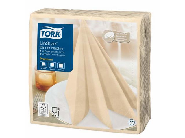 Servett TORK LinStyle Middag creme 50/fp