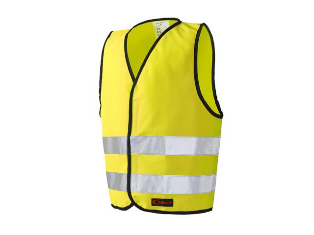 Reflexväst Barn med Kardborre S gul