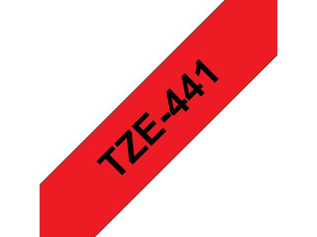 Tape BROTHER TZE441 18mm svart på röd